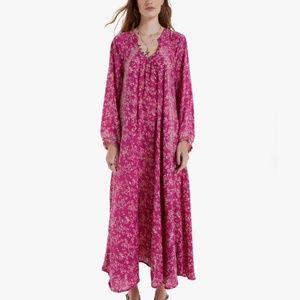 NWT Natalie Martin Fiore Maxi in Bamboo Punch 100% Silk